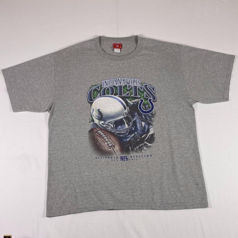 NFL Indianapolis Colts Helmet Graphic Tee Grey XL